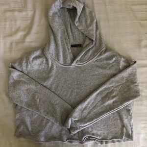 brandy melville cropped grey lennon hoodie